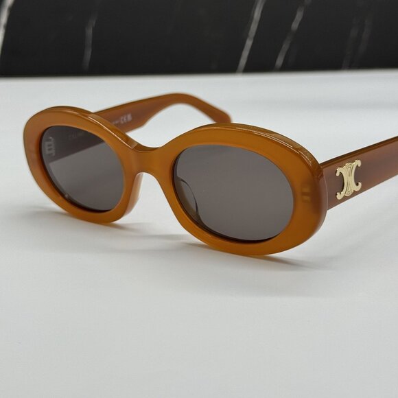 NEW CELINE CL40194U 45A ORANGE WOMEN OVAL SUNGLASSES CELINE - Picture 7 of 10